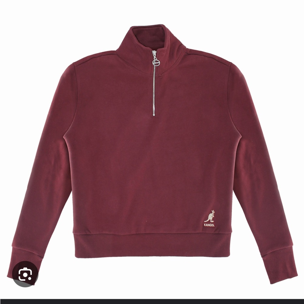 Kangol half zip crop
